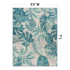 Tappeto da interno/esterno con motivi floreali tropicali contemporanei della World Rug Gallery