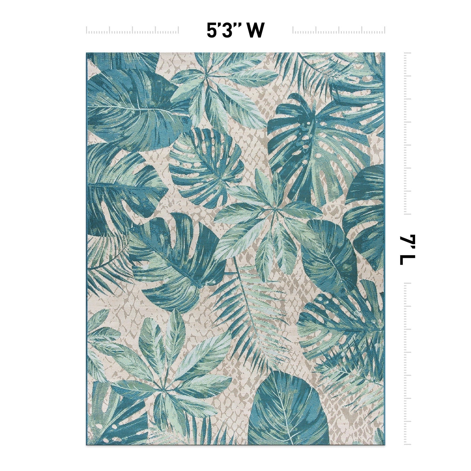 Tappeto da interno/esterno con motivi floreali tropicali contemporanei della World Rug Gallery