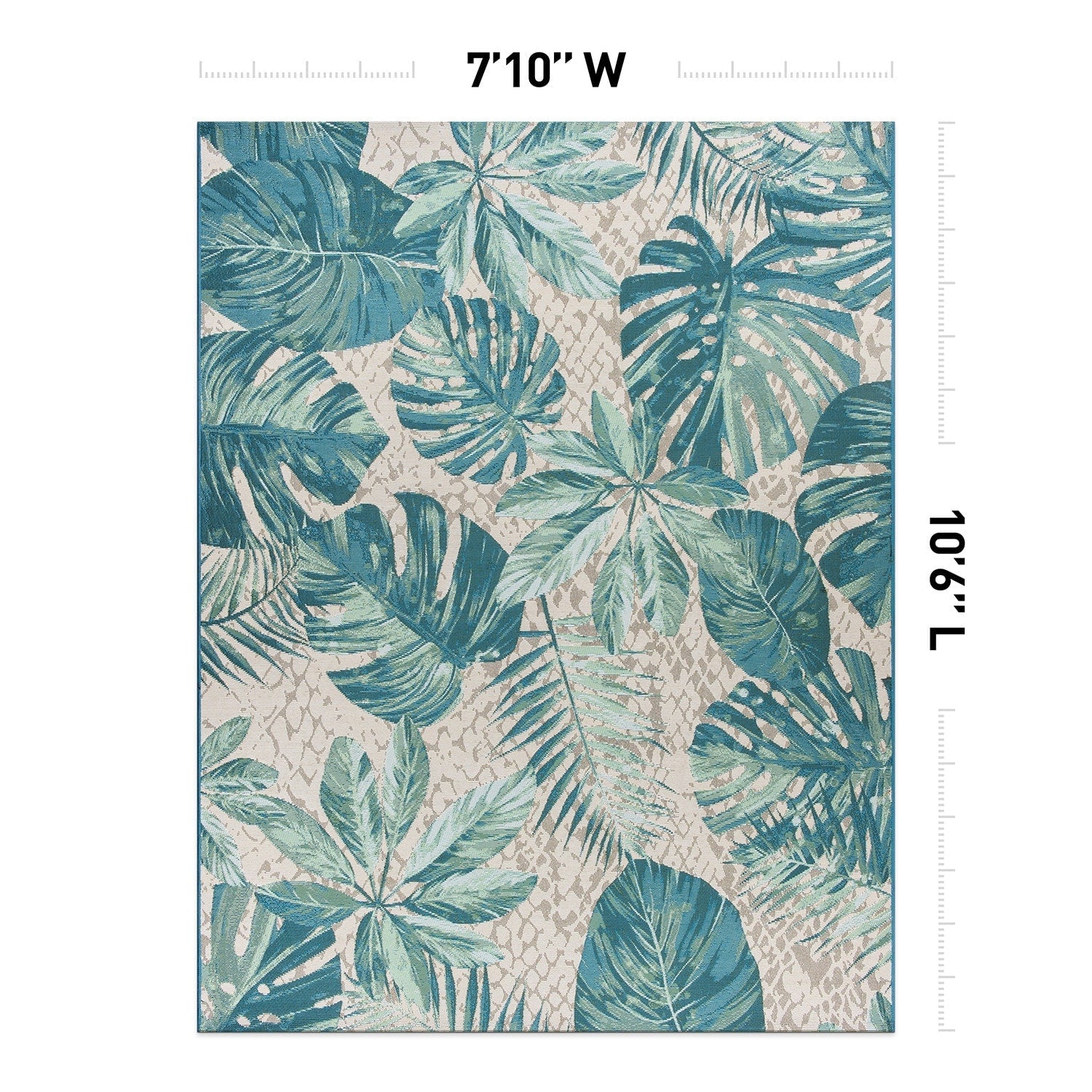 Tappeto da interno/esterno con motivi floreali tropicali contemporanei della World Rug Gallery