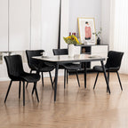 Set di 2 sedie da pranzo moderne imbottite in pelle senza braccioli