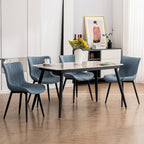 Set di 2 sedie da pranzo moderne imbottite in pelle senza braccioli