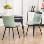Set di 2 sedie da pranzo moderne imbottite in pelle senza braccioli