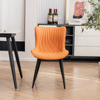 Set di 2 sedie da pranzo moderne imbottite in pelle senza braccioli