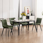 Set di 2 sedie da pranzo moderne imbottite in pelle senza braccioli