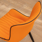 Set di 2 sedie da pranzo moderne imbottite in pelle senza braccioli