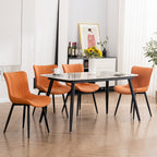 Set di 2 sedie da pranzo moderne imbottite in pelle senza braccioli