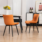 Set di 2 sedie da pranzo moderne imbottite in pelle senza braccioli