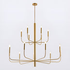 Lampadario minimalista a 15 luci, design antico a 2 livelli - 48