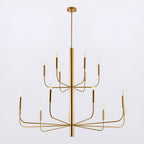 Lampadario minimalista a 15 luci, design antico a 2 livelli - 48