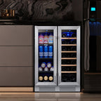 Frigorifero per vino/bevande da 24 pollici, frigorifero DUAL ZONE da 20 bottiglie/60 lattine - 24 pollici