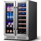 Frigorifero per vino/bevande da 24 pollici, frigorifero DUAL ZONE da 20 bottiglie/60 lattine - 24 pollici