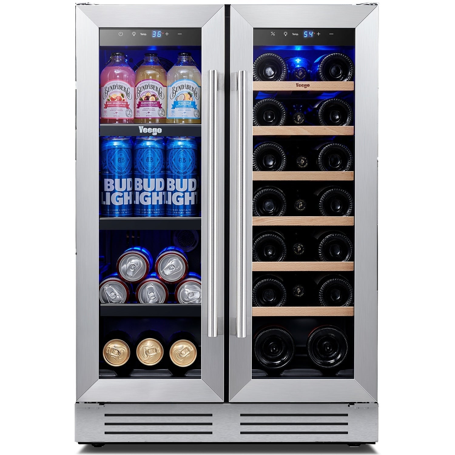 Frigorifero per vino/bevande da 24 pollici, frigorifero DUAL ZONE da 20 bottiglie/60 lattine - 24 pollici