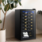 Frigorifero per vino/bevande da 17 pollici e 28 bottiglie, refrigeratore per vino in acciaio inossidabile per uso domestico e commerciale