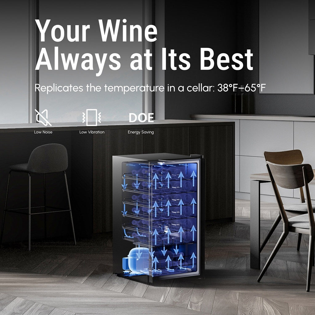 Frigorifero per vino/bevande da 17 pollici e 28 bottiglie, refrigeratore per vino in acciaio inossidabile per uso domestico e commerciale