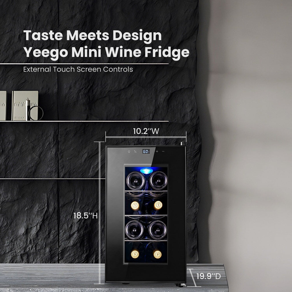 Mini frigorifero per vino Yeego da 8 bottiglie