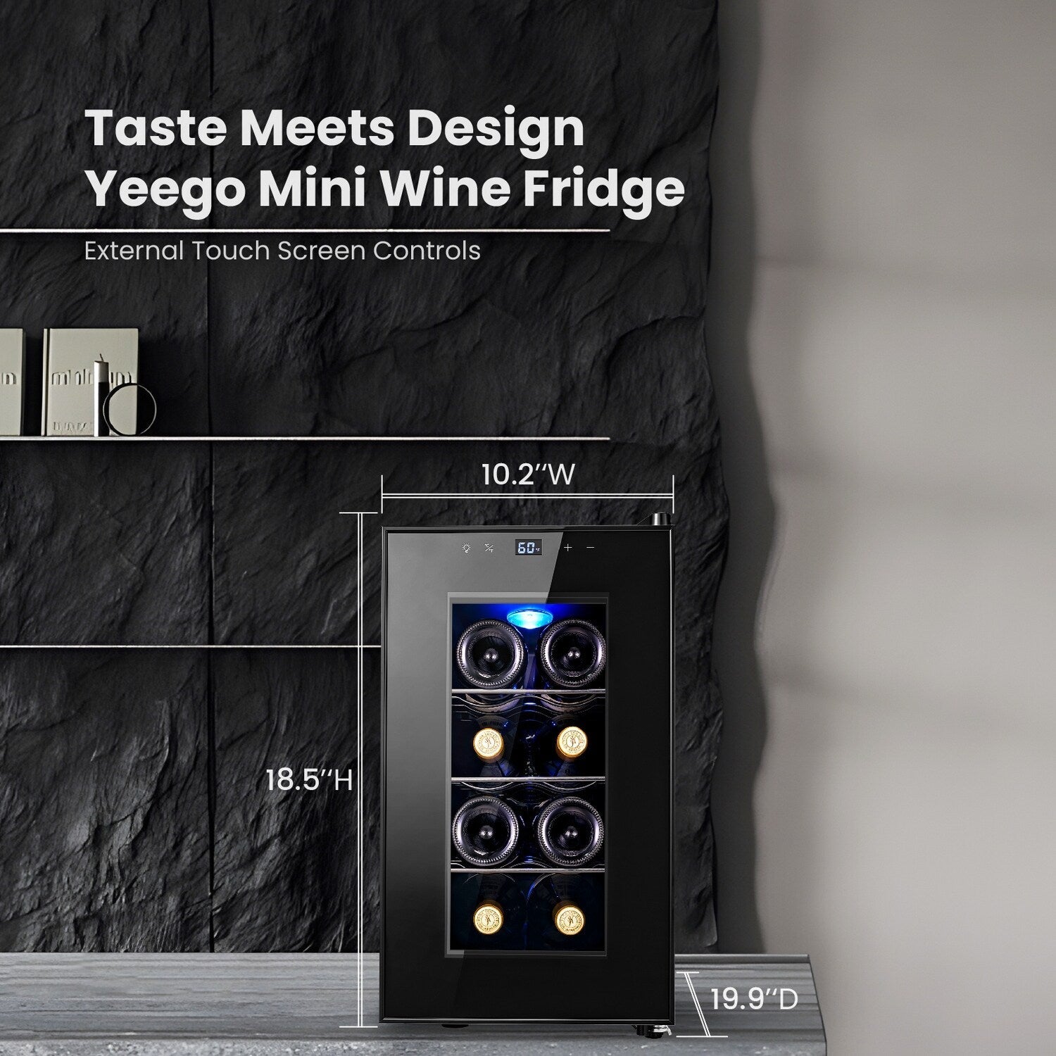 Mini frigorifero per vino Yeego da 8 bottiglie