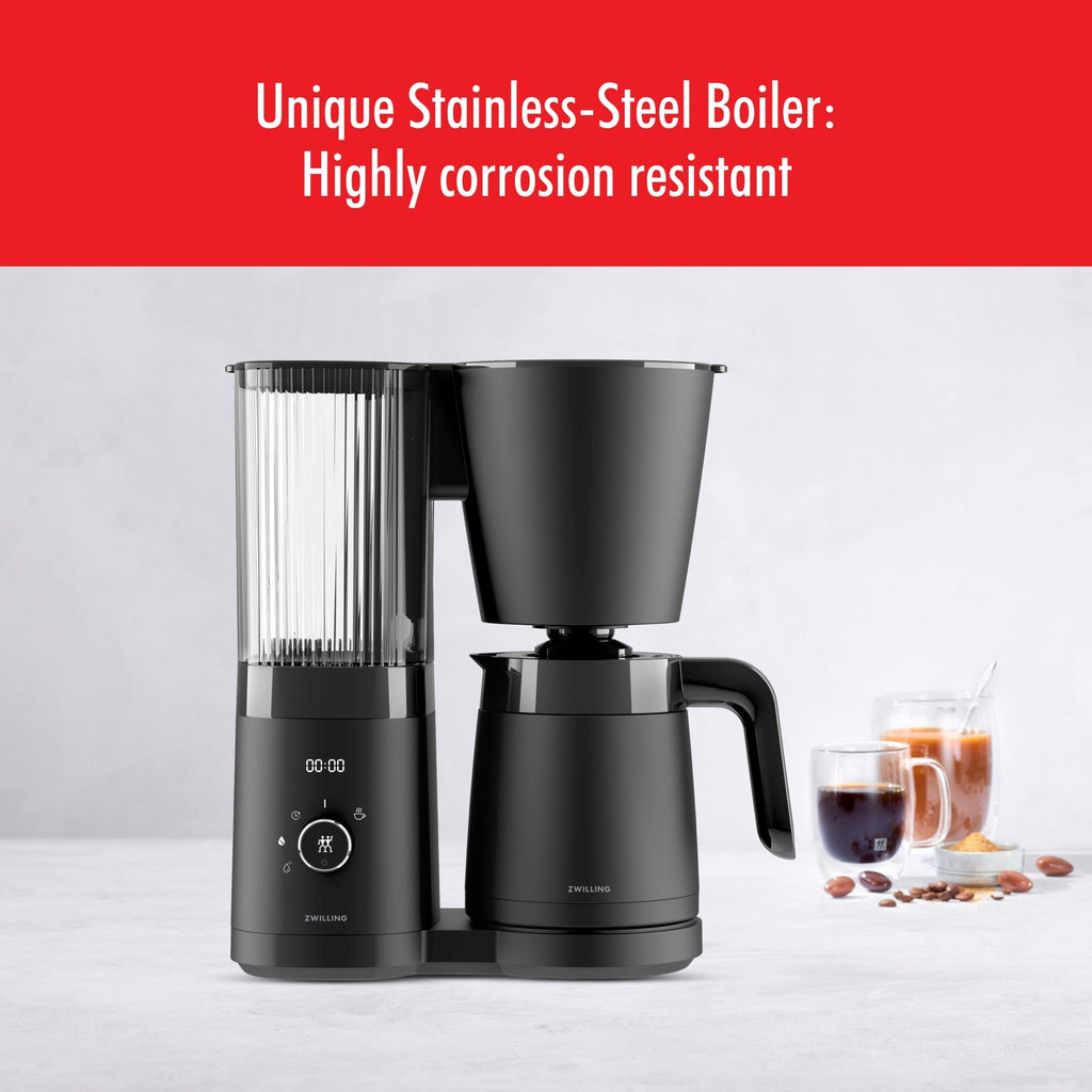 Macchina per caffè americano ZWILLING Enfinigy con caraffa termica da 10 tazze, premiata con lo standard SCA Golden Cup - 2,5 qt