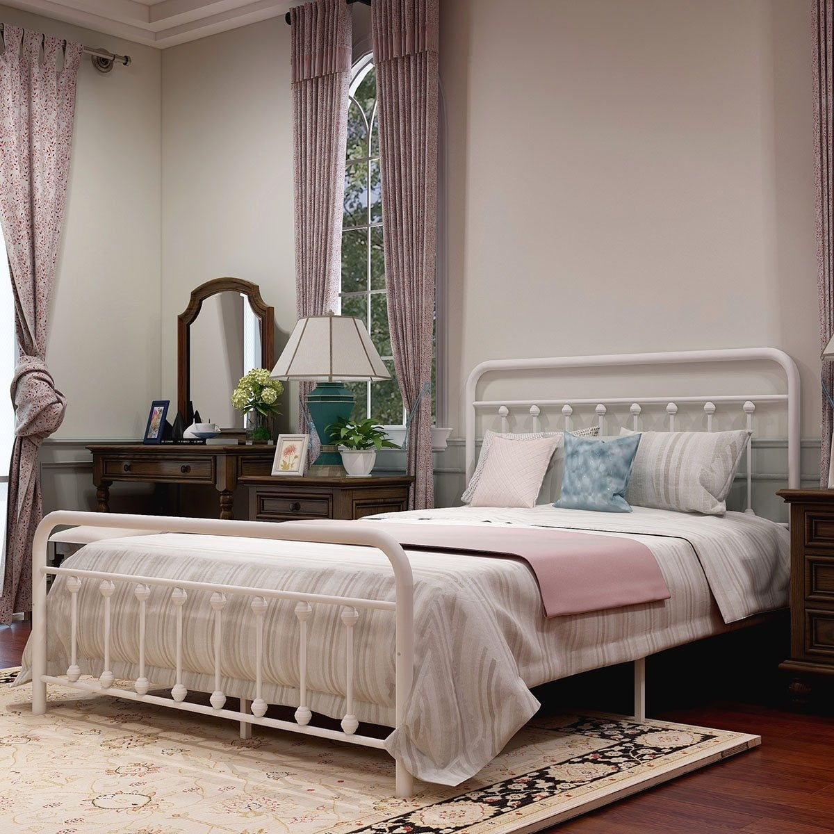 Alazyhome, semplice struttura per letto in metallo vintage, facile da montare