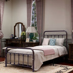 Alazyhome, semplice struttura per letto in metallo vintage, facile da montare