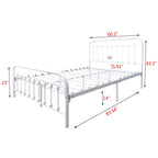 Alazyhome, semplice struttura per letto in metallo vintage, facile da montare