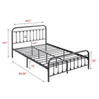 Alazyhome, semplice struttura per letto in metallo vintage, facile da montare