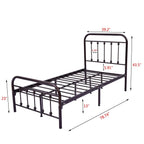 Alazyhome, semplice struttura per letto in metallo vintage, facile da montare