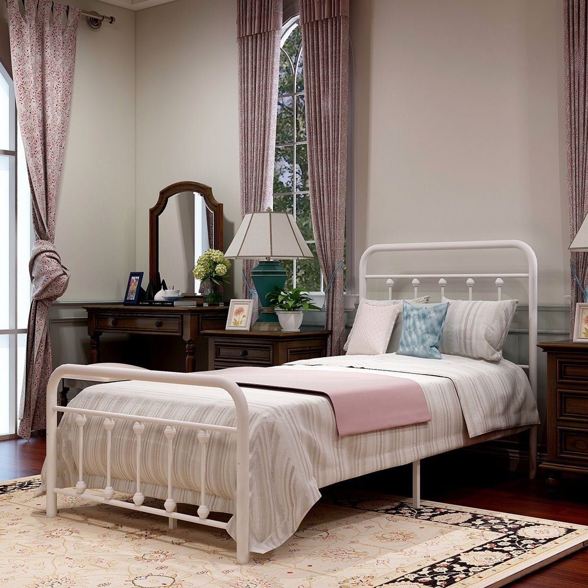 Alazyhome, semplice struttura per letto in metallo vintage, facile da montare