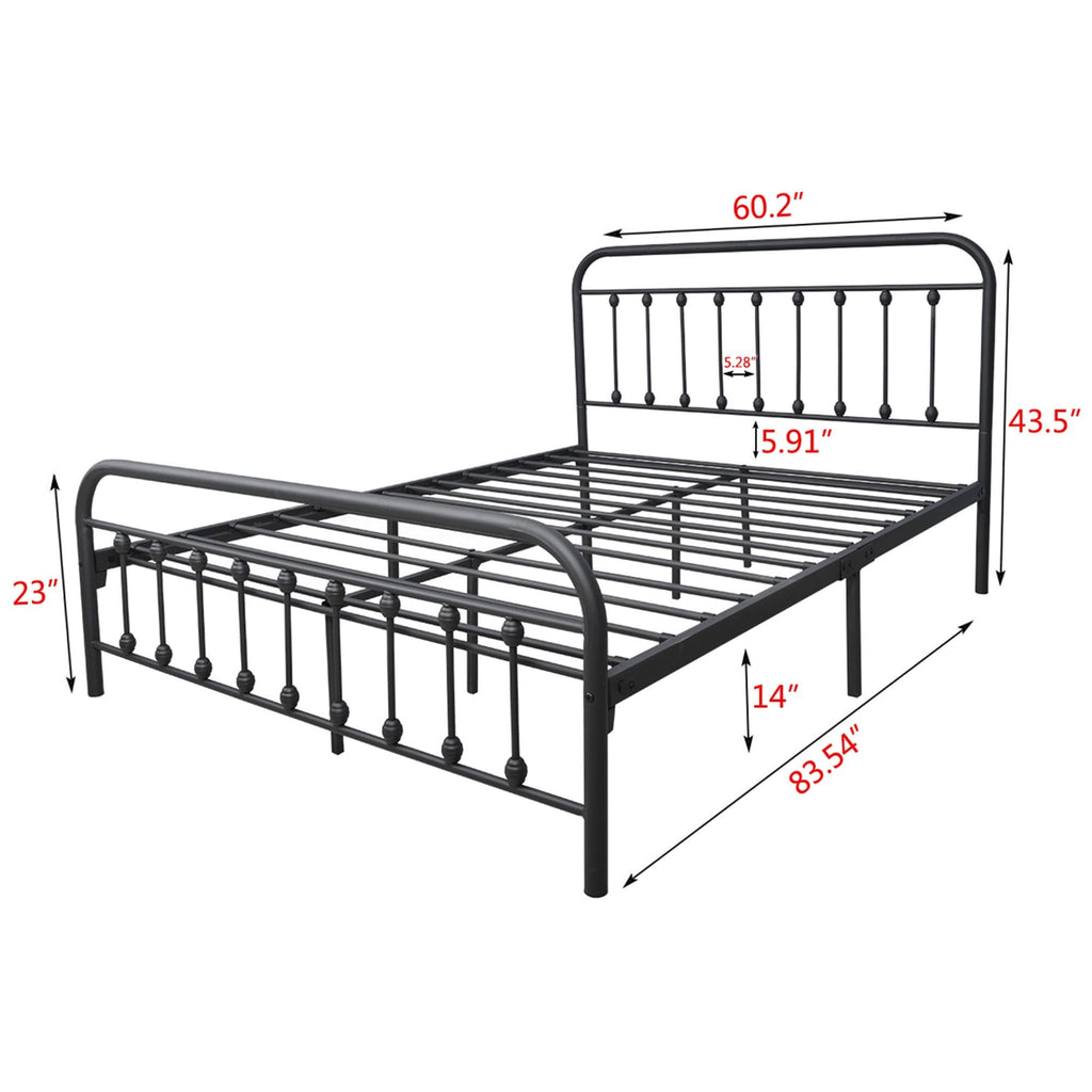 Alazyhome, semplice struttura per letto in metallo vintage, facile da montare