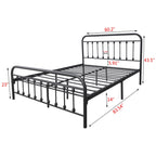Alazyhome, semplice struttura per letto in metallo vintage, facile da montare