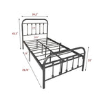 Alazyhome, semplice struttura per letto in metallo vintage, facile da montare