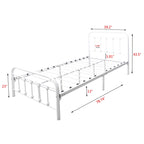 Alazyhome, semplice struttura per letto in metallo vintage, facile da montare