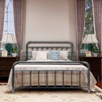 Alazyhome, semplice struttura per letto in metallo vintage, facile da montare