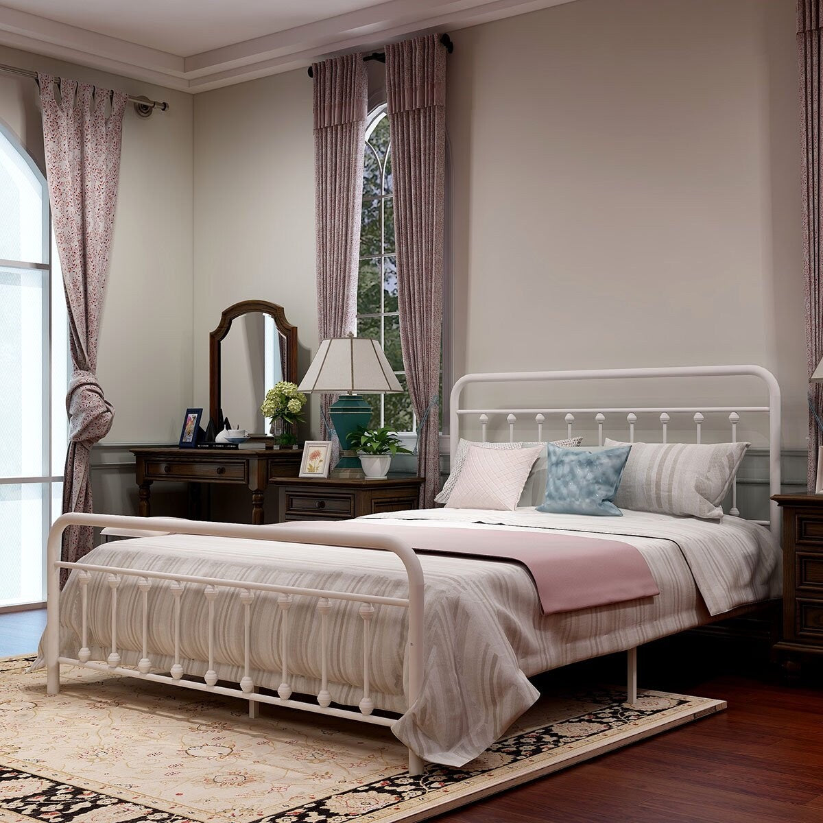 Alazyhome, semplice struttura per letto in metallo vintage, facile da montare