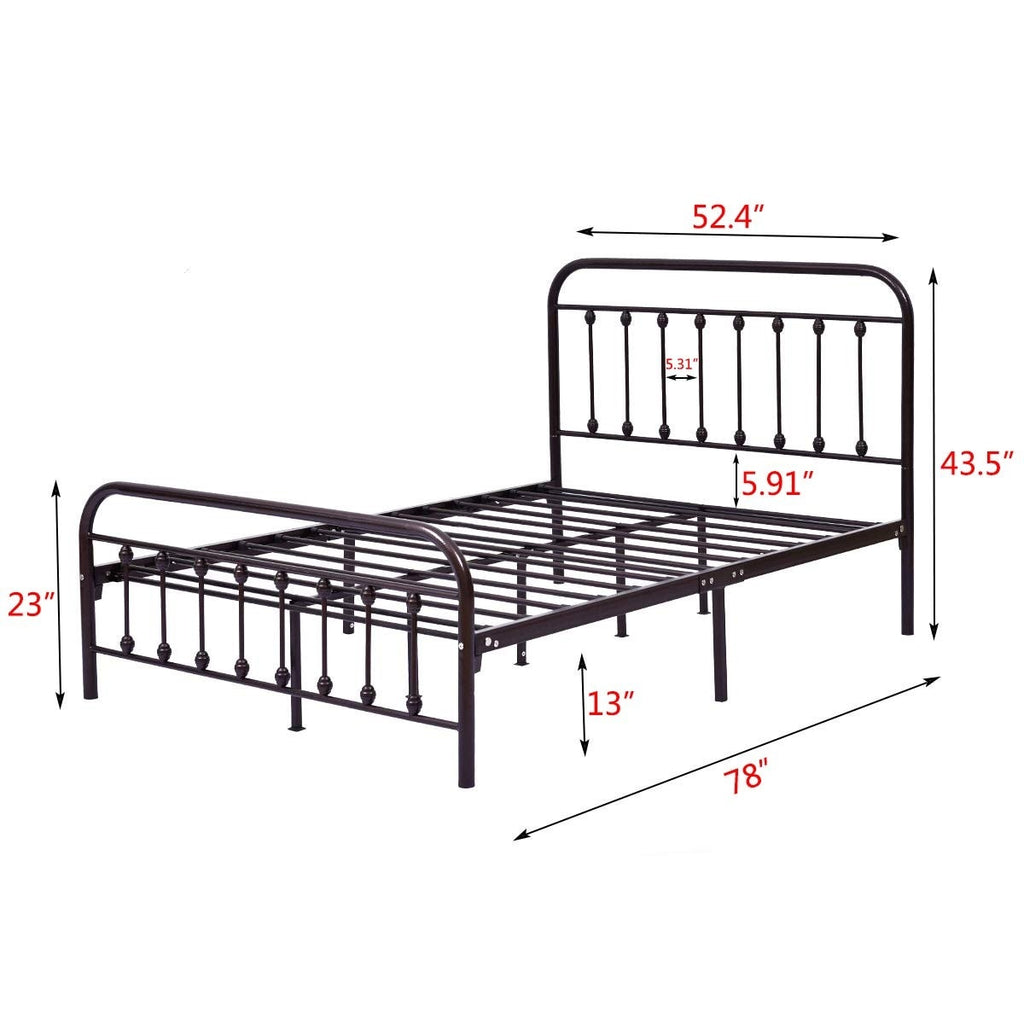 Alazyhome, semplice struttura per letto in metallo vintage, facile da montare