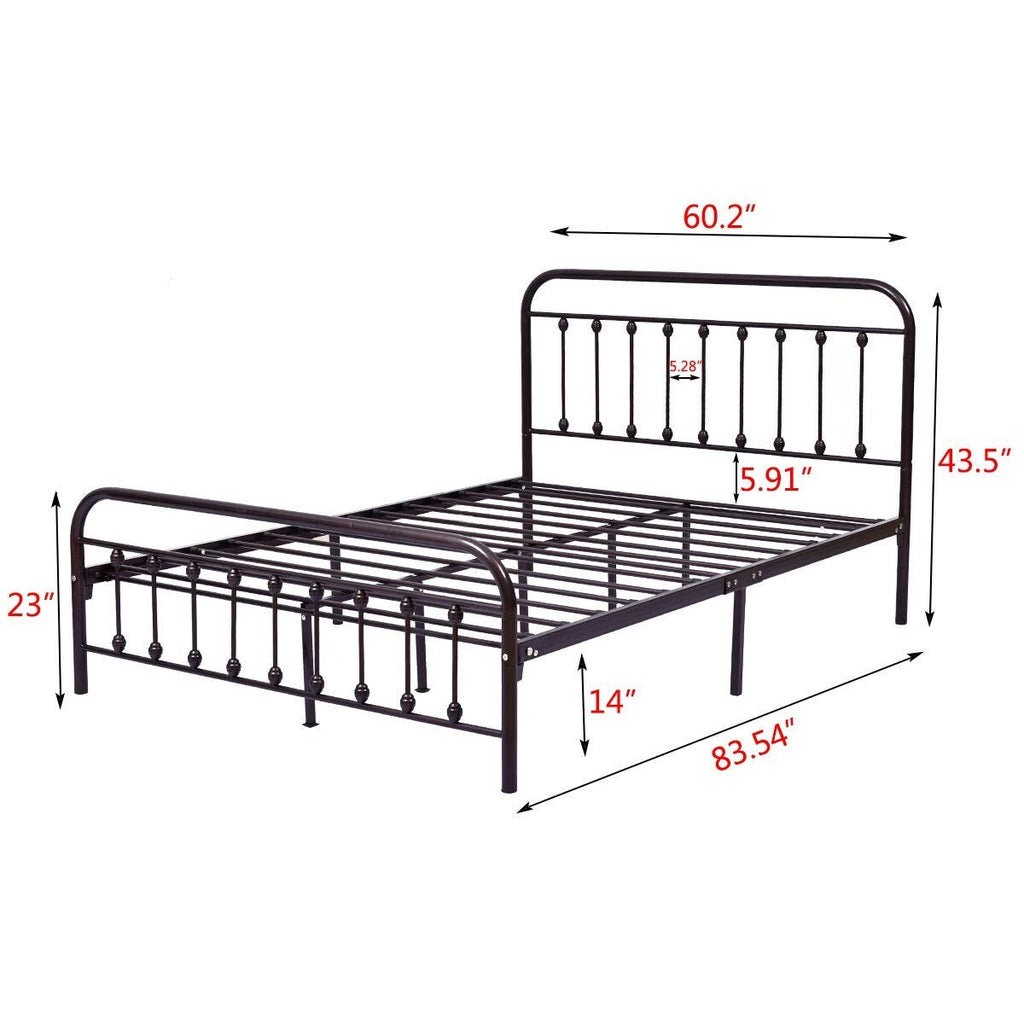 Alazyhome, semplice struttura per letto in metallo vintage, facile da montare